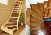 Wooden staircase to the second floor